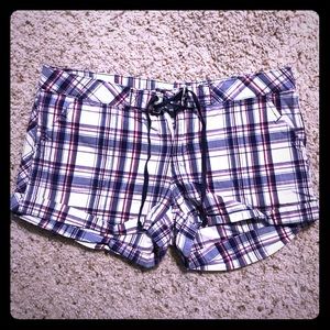 Plaid knit shorts